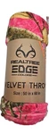 Realtree Edge Camo Print On Pink Velvet Throw 50 X 60. Fixed Price $25.85.