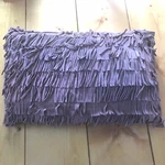 Bloomingville Brown Leather Cotton Fringe Rectangular Throw Pillow Boho 23X18. Fixed Price $18.00.