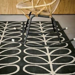 Orla Kiely Giant Linear Stem Rug Slate Grey Black 100% Wool Hand Tufted. Fixed Price $275.94.