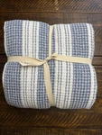 Pottery Barn Teen Waffle Weave Stripe Bed Blanket Blue Full/queen! New Read. Fixed Price $80.00.