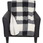 Nwt Pendleton Black/ivory Buffalo Check Sherpa/fleece Throw Blanket 50" X 70". Fixed Price $64.99.