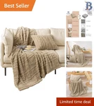 Super Soft 3D Fuzzy Sherpa Blanket - Warm & Chic 50" X 65" Throw For All Seasons. Fixed Price $22.94.