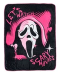 Ghost Face Blanket Let's Watch Scary Movies 45" X 60" Micro Raschel Throw. Fixed Price $30.99.
