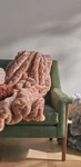 Anthropologie Luxe Faux Fur Throw Blanket And Pillow. Fixed Price $90.00.