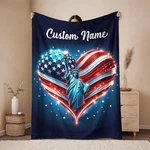 Personalized American Flag Blanket Usa Patriotic Custom Throw. Fixed Price $34.24.