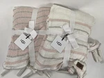 2X New Ugg Kayla Throw Blanket 50X70 Chambray Cotton Pink Striped. Fixed Price $80.00.