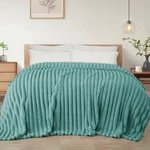 Exclusivo Mezcla King Size Flannel Fleece Blanket, Super Soft Striped Jacquar.... Fixed Price $48.97.