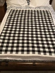 Eddie Bauer Buffalo Plaid Sherpa Throw Blanket 58X48 Polyester Black White. Fixed Price $32.50.