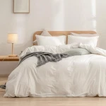 Chic Off White 3-PC Duvet Cover Set Soft Washed Cotton Linen Feel, Queen. Fixed Price $115.99.