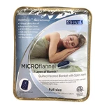 Shavel Home Products Micro Flannel Quilted Heated Blanket With Satin Hem, Full. Fixed Price $114.99.