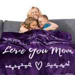 Filo Estilo Love You Mom Sherpa Throw Blanket 60X50 Purple Violet. Fixed Price $20.79.