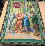 Wizard Of Oz Afghan Colorful Throw Blanket Tapestry, 64 X 44, Made In Usa. Fixed Price $58.88.