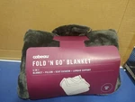 Cabeau Fold 'n Go Travel Blanket With Case - Charcoal, 60" X 36". Fixed Price $24.95.