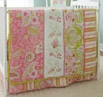Kidsline By Dena, Crib Comforter Blanket Reversable, Embroidered, Pink, Green. Fixed Price $18.98.