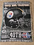 Pittsburgh Steelers Super Bowl Champions Triple Woven Tapestry Throw/blanket Euc. Fixed Price $29.99.