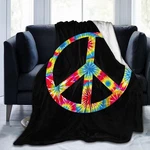 Tie Dyed Peace Sign Throw Blanket Ultra Soft Warm All Season Decorative Fleece. Fixed Price $44.99.