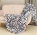 Chunky Blanket 40" X 60" Throw Twin Merino Giant Knit, Wool. Fixed Price $134.96.