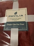 Pavilia Sherpa Throw Blanket (50 X 60 Inches) - Red Wine, Christmas Holiday. Fixed Price $15.99.