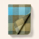 Plaid Throw Blanket Blue/green - Woolrich, 70",WOOL,ACRYLIC. Fixed Price $38.00.