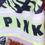 Victoria's Secret Nwot Pink Neon Lime Green Scarf Beach Blanket Cover Up TB56. Fixed Price $39.00.