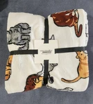 Vera Bradley Essential Throw Blanket "a Cat's Life Cream" 50" X 80" Nwt. Fixed Price $40.00.