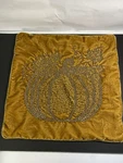 Shabby Chic Velvet Beaded Pumpkin Fall Gold Tone Colors Throw Pillow Cover Only. Fixed Price $10.50.