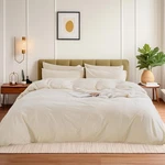 Natural Cotton Duvet Cover Softened Boho Comfoter Home Decor Whit Zipper Closure. Fixed Price $109.00.