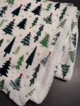 Christmas Throw Blanket Double Thick Fleece Velour 74" 50" Excellent Condition. Fixed Price $13.95.