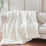 Serenhom 50X60 Inches Ultra-soft Fuzzy Throw (50" 60"), Bubble Ivory White. Fixed Price $40.69.