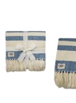 Ugg Australia Stripped Blanket Throw New Tags Blue Cream Large 50 X 70 Soft. Fixed Price $45.00.