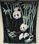 Panda Bear Bamboo Dolphin Ocean Moon Two Ply Queen Reversible Blanket Bedspread. Fixed Price $58.14.