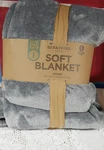 Nip Berkshire Life Super Soft Gray Queen Size Blanket Oeko-tex Ecothread 90"X92". Fixed Price $54.99.