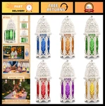 6 Pcs Moroccan Lanterns - Vintage Eid Decorations, Gold Hanging Candle Lamps For. Fixed Price $53.35.