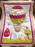 Circo Up We Go Girls Crib Comforter Blanket Hot Air Balloon Bunny Owl Fox Birds. Fixed Price $29.99.
