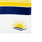 Pavilion 50"X60" Striped Yellow White Blue Plush Throw Blanket Nautical Beach. Fixed Price $39.27.