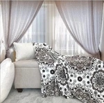 Serafina Home Throw Blanket: Velvety Soft, Durable Fleece Accent Boho Taupe Nwop. Fixed Price $21.99.