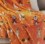 New Members Mark Halloween Throw Dogs In Costume 60"X70" Plush Lounge Blanket. Fixed Price $29.99.