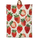 50X60IN Strawberry Blanket, Sweet Juicy Red Fruit Throw, Soft Fleece, Kids. Fixed Price $41.04.