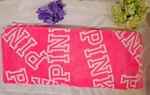 Victorias Secret Pink Logo Throw Blanket 50X60 White Fleece. Fixed Price $31.00.