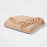 Marled Boucle Oversized Tasseled Throw Blanket Yellow - Threshold. Fixed Price $20.99.