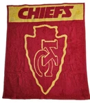 Biederlack Throw Blanket Nfl Kansas City Chiefs Football Team 57" X47" Usa Made. Fixed Price $24.95.