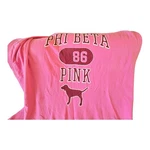 Vintage Y2K Victoria's Secret Pink Dog Phi Beta 86 Stadium Blanket 73" X 53". Fixed Price $84.95.