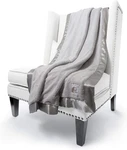 Luxe Silver Faux Fur Throw Blanket - Cozy & Stylish 45" 59" By Giraffe At Home. Fixed Price $288.99.