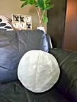 Rachel Zoe Gorgeous Faux Fur Gray Sphere Throw Accent Pillow Pumpkin Soft Euc. Fixed Price $8.26.