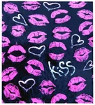 Kiss Pink & Black 50X60 50"X60" Soft Plush Fleece Blanket Throw. Fixed Price $22.88.