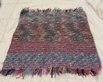 Handmade Crotchet Knitted Rug 24X22 Multi Pink Blue Green Baby Beautiful. Fixed Price $24.99.