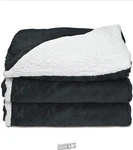 Sunbeam Electric Heated Sherpa Plush Warming Throw Blanket Slate Grey White. Fixed Price $47.99.