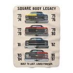 Chevrolet Chevy C10 Square Body Legacy Sherpa Throw Blanket. Fixed Price $89.95.