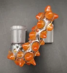 Warm Orange 18MM Female-male Glass Drop Down Attachment Adapter. Fixed Price $45.00.