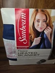 Sunbeam Fleece Electric Heated Blanket Blue Soft Brushed Twin. Fixed Price $59.99.